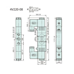 Jelpc 1/4-5/2 Bobin-Bobin Valf 4V220-08