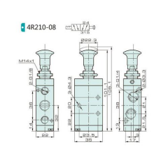 Jelpc 1/4-5/2 Düğme-Düğme Valf 4R210-08