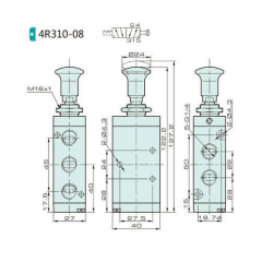 Jelpc 1/4-5/2 Düğme-Düğme Valf 4R310-08