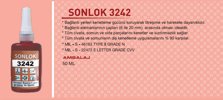 Sonlok 3242 Civata Sabitleyici 50 gr