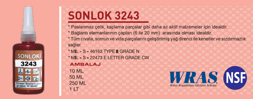 Sonlok 3243 Civata Sabitleyici 10 gr