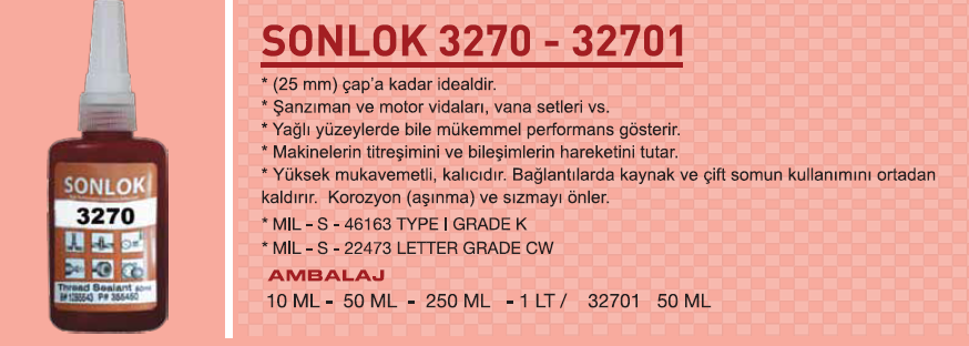Sonlok 3270 Civata Sabitleyici 250 gr