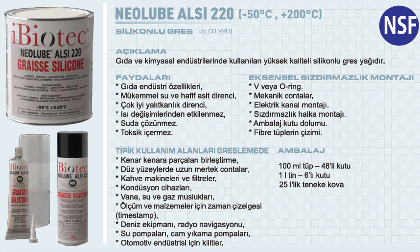 MMCC İbiotec Neolube ALSI220 Silikonlu Gres 25 kg