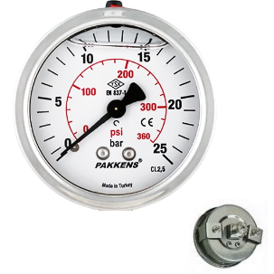 Pakkens 63x04 Gliserinli Panotip Manometre