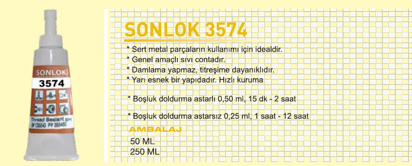 Sonlok 3574 Sıvı Conta 50 gr