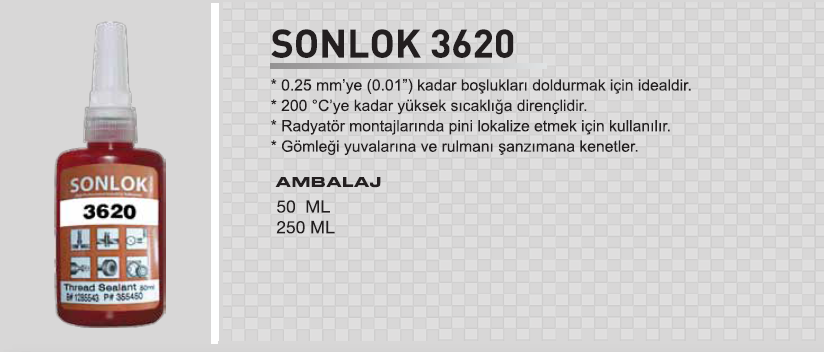 Sonlok 3620 Rulman Kenetleyici 50 gr
