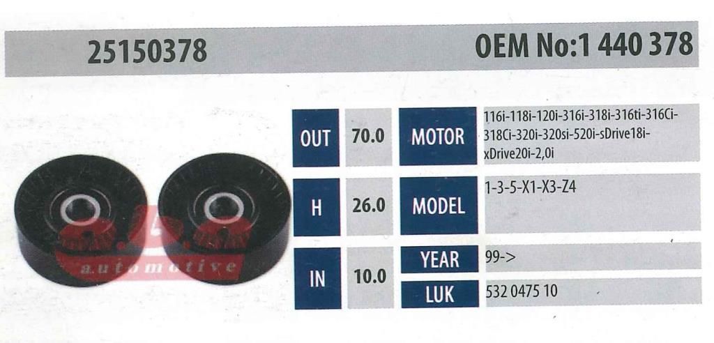 BMS 25150378 Gergi Rulmanı