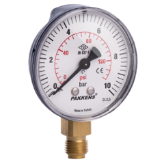 Pakkens 63x25 Kuru Alttan Çıkışlı Manometre
