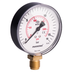 Pakkens 100x06  Kuru Alttan Çıkışlı Manometre