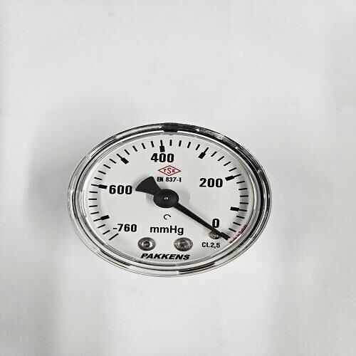 Pakkens 50x760 Kuru Arka Çıkışlı Vakummetre