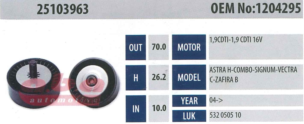 ABA 25103963 Gergi Rulmanı