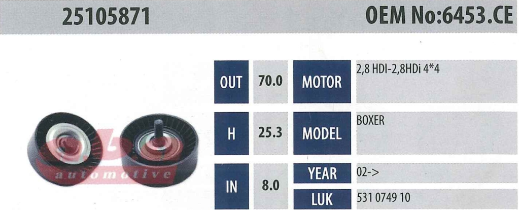 ABA 25105871 Gergi Rulmanı