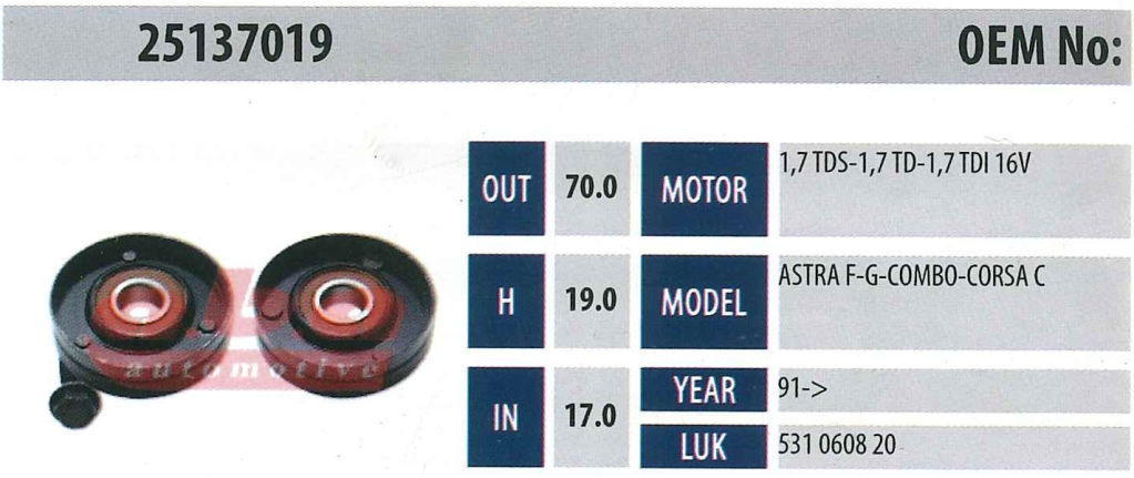 ABA 25137019 Gergi Rulmanı