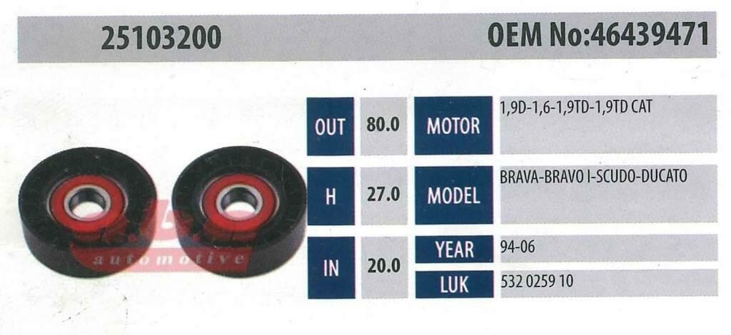ABA 25103200 Gergi Rulmanı
