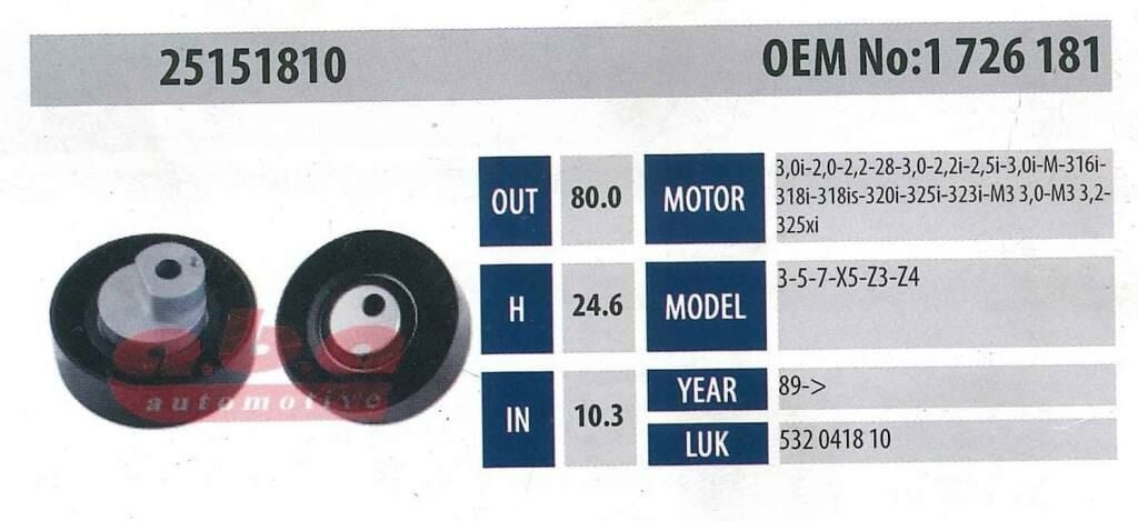 ABA 25151810 Gergi Rulmanı