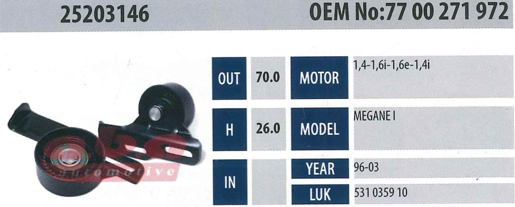 ABA 25203146 Gergi Rulmanı