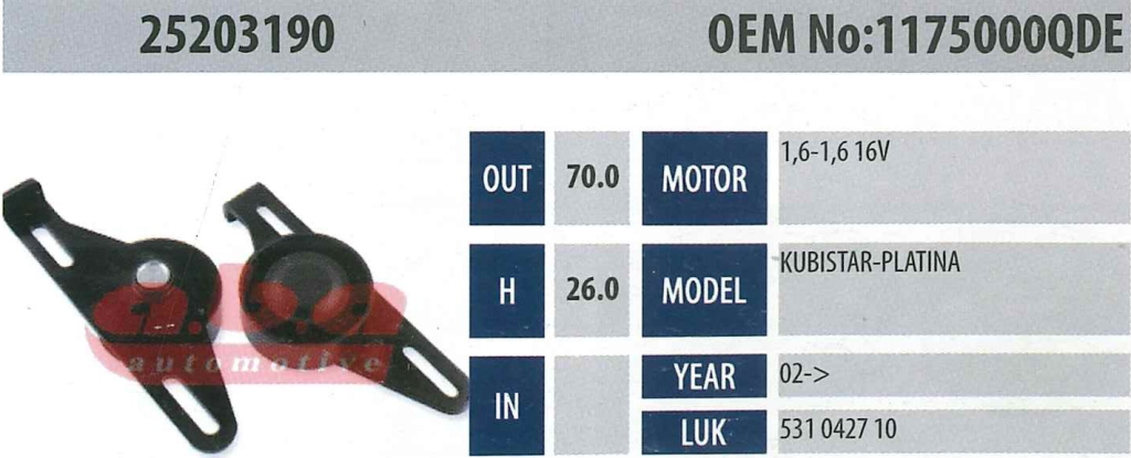 ABA 25203190 Gergi Rulmanı