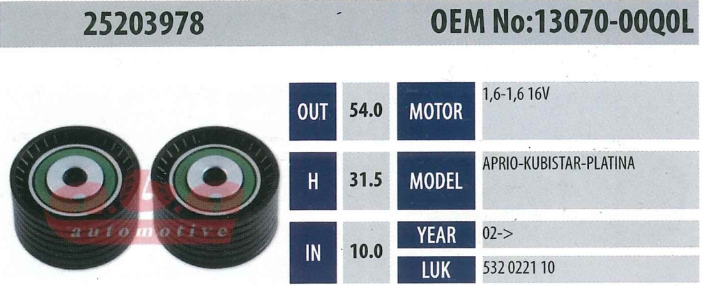 ABA 25203978 Gergi Rulmanı