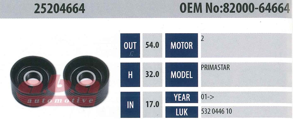 ABA 25204664 Gergi Rulmanı