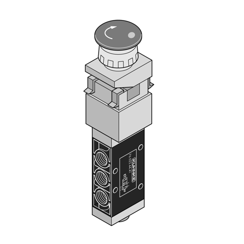 Kuhnke 760234441 1/8 5-2 Acil Stop Kalmalı Valf
