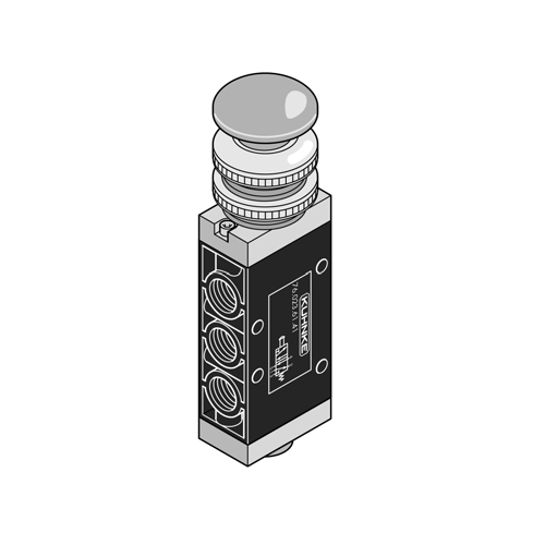 Kuhnke 760236141 1/8 5-2 Buton-Yay Valf