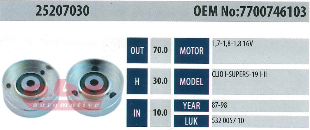 ABA 25207030 Gergi Rulmanı
