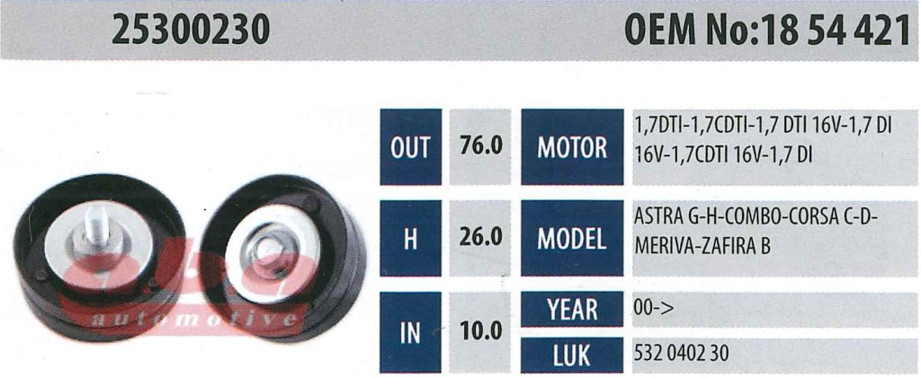 ABA 25300230 Gergi Rulmanı