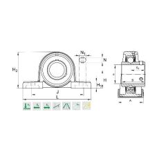 Seguro UCP208 Yataklı Rulman
