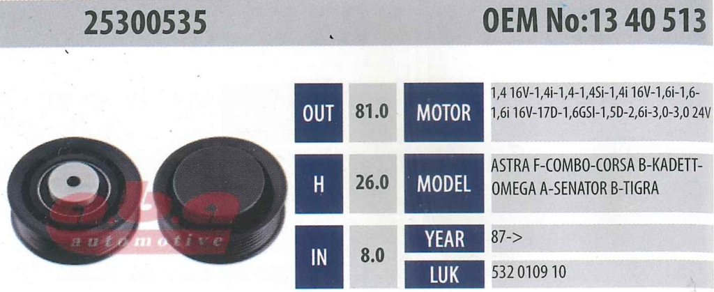 ABA 25300535 Gergi Rulmanı