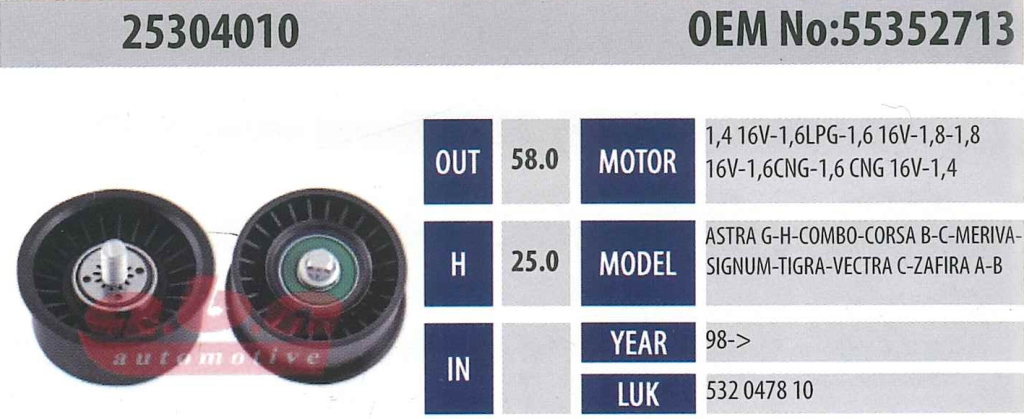 ABA 25304010 Gergi Rulmanı