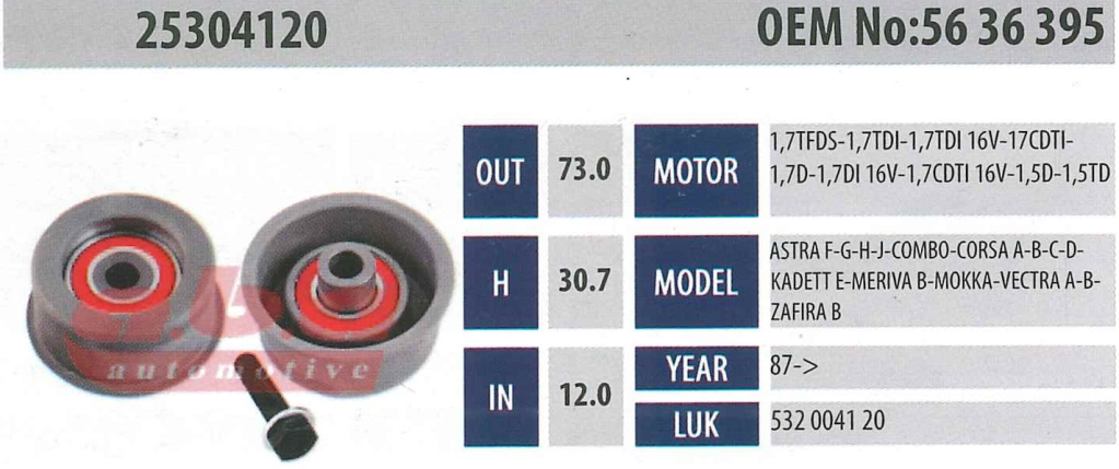 ABA 25304120 Gergi Rulmanı