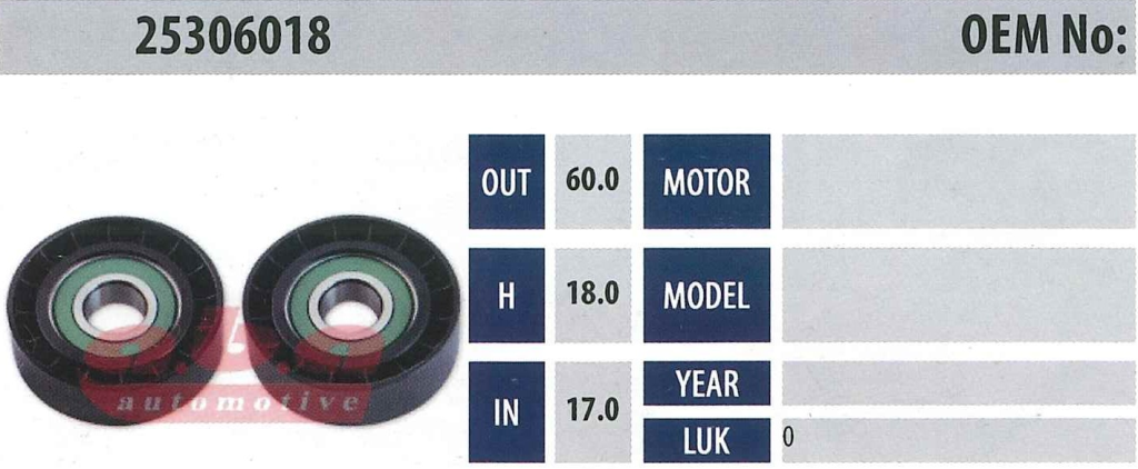 ABA 25306018 Gergi Rulmanı