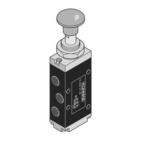 Kuhnke 761432741 1/4-5-2 Düğme-Yay Valf
