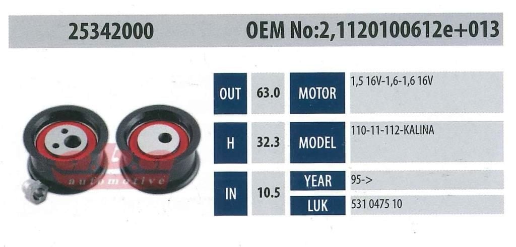 ABA 25342000 Gergi Rulmanı