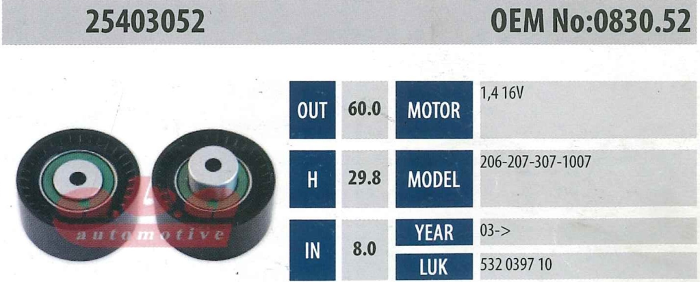 ABA 25403052 Gergi Rulmanı