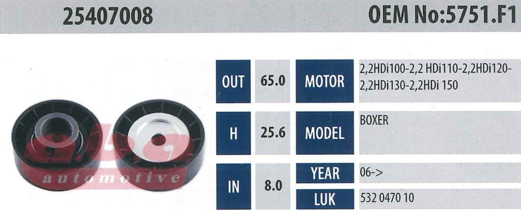 ABA 25407008 Gergi Rulmanı