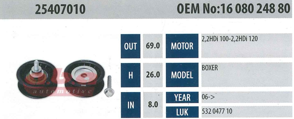 ABA 25407010 Gergi Rulmanı