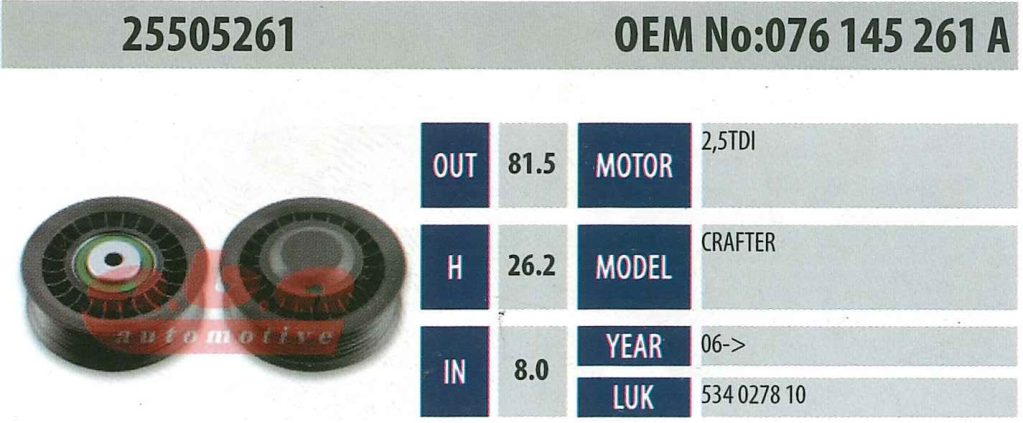 ABA 25505261 Gergi Rulmanı