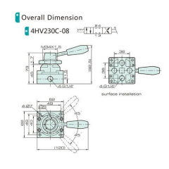 Jelpc 1/4-5/3 Sağ-Sol Kollu Valf 4HV230-C08TCS