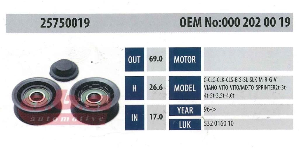 ABA 25750019 Gergi Rulmanı