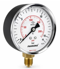 Pakkens 100x60 Kuru Alttan Çıkışlı NO.NC Manometre