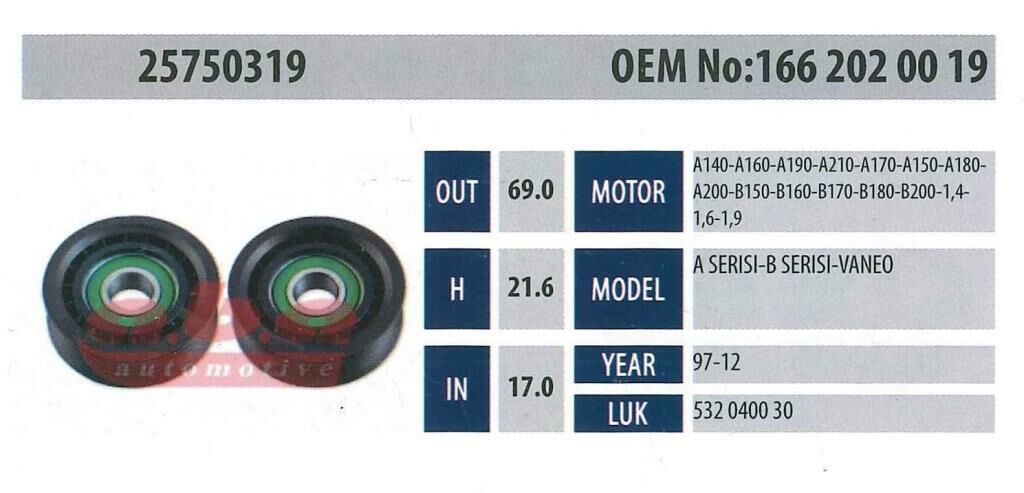 ABA 25750319 Gergi Rulmanı