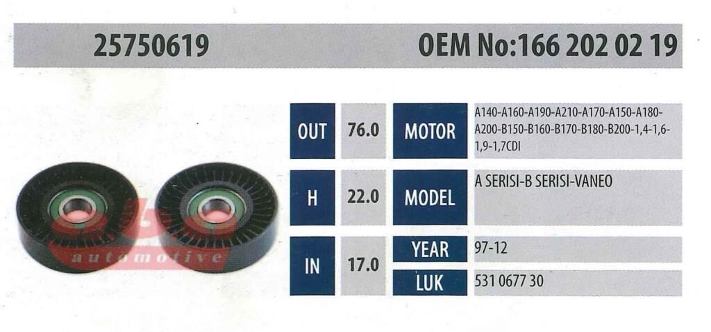 ABA 25750619 Gergi Rulmanı