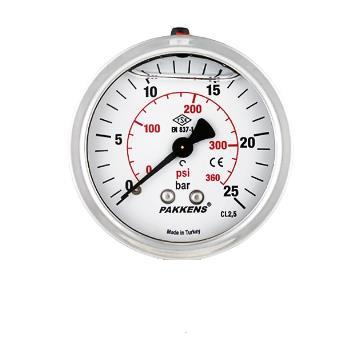 Pakkens 100x10 Gliserinli Arka Çıkışlı Manometre