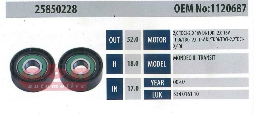 ABA 25850228 Gergi Rulmanı