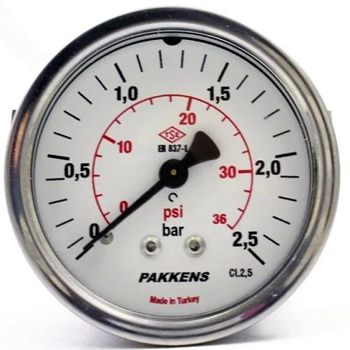 Pakkens 50x-1 Kuru Arka Çıkışlı Vakummetre