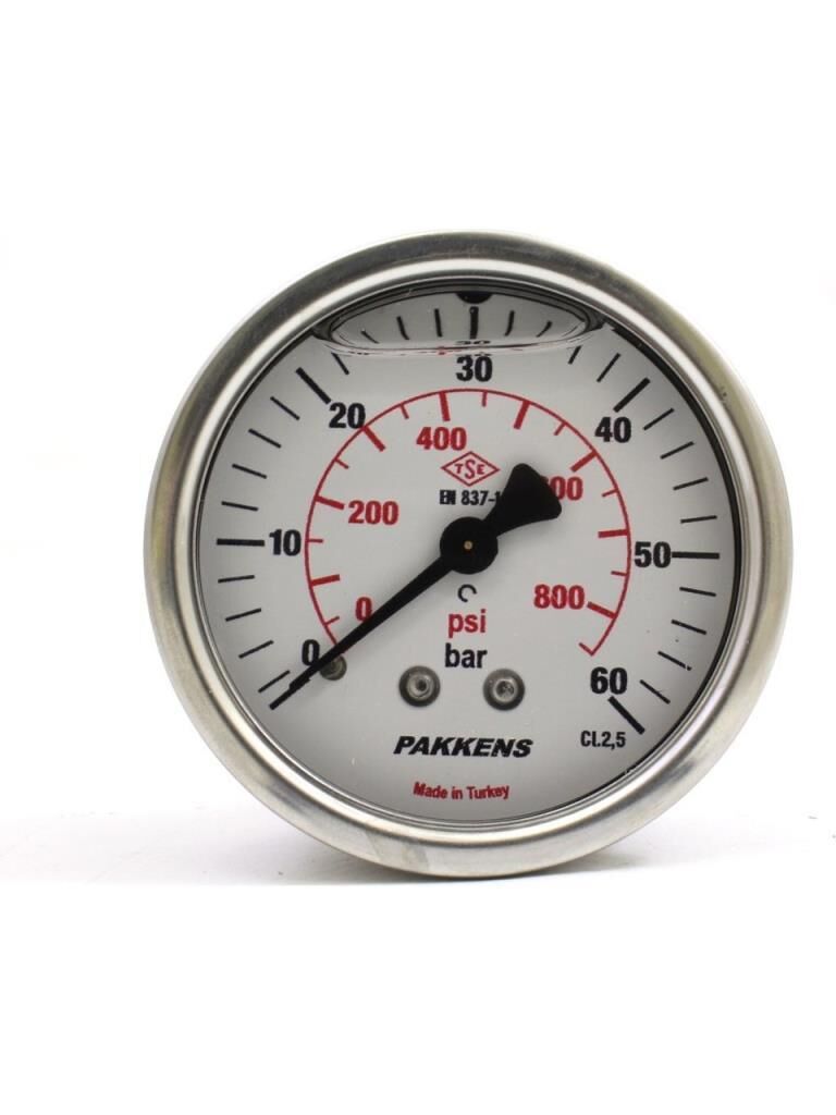 Pakkens 63x06 Gliserinli Flanşlı Manometre