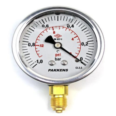 Pakkens 063 0/-760 Gliserin Alttan Çıkış Vakummetr