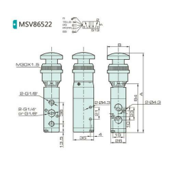 Jelpc 1/4-5/2 Çevirmeli Valf MSV86522-TB