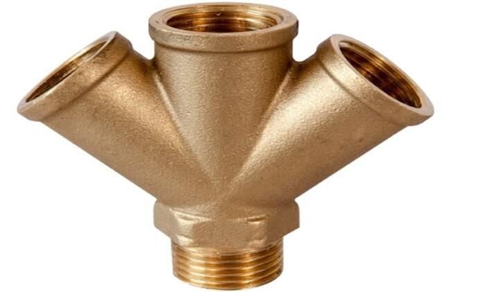 Sarı Pirinç 1/2  3'lü Çatal Bağlantı